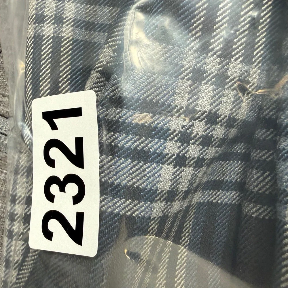 Mens 36 Plaid Chain Trousers Navy Gray Punk Goth Dark Academia Y2K Pants 36x29